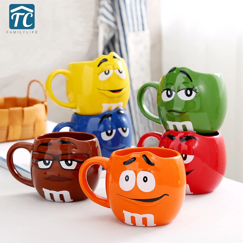 Милые кофейные кружки M &amp M's MM керамические цветные кофейная кружка с глазурью