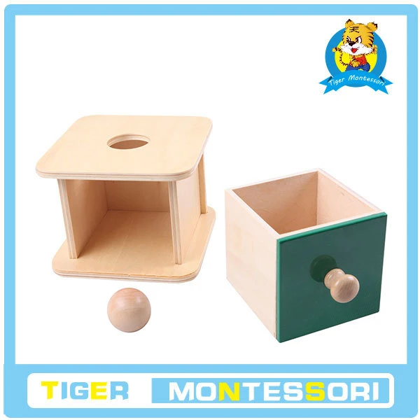 

wholesale 100%green paint wood educational toy professional montessori material Imbucare Box w/ Ball I060
