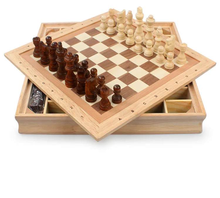 2017 High Quality Classic Wooden Chess Set  International Chess Sets Rubber Wood