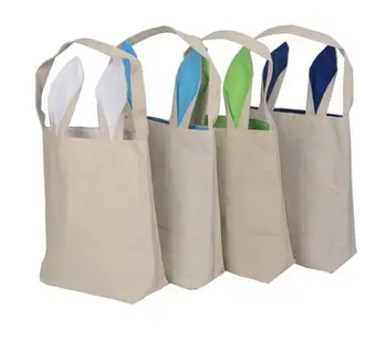 Günstige 100PCS/Sets Nette Baumwolle Säcken Kaninchen Ohr Form Geschenke Ostern Bunny Taschen Für Kinder In Neue Jahr Geburtstag Party Dekoration