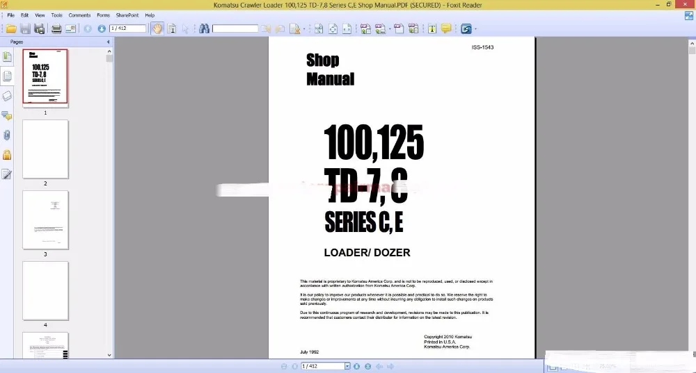 Инструкция для магазина Komatsu всех моделей 2017 PDF 70GB|pdf| |