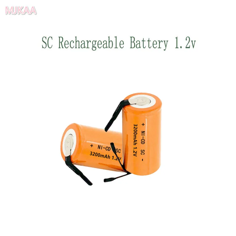 

SC 3200MAH 1.2V Rechargeable Battery 4/5 SC Sub C Ni-cd Cell with Welding Tabs for Electric Drill Screwdriver