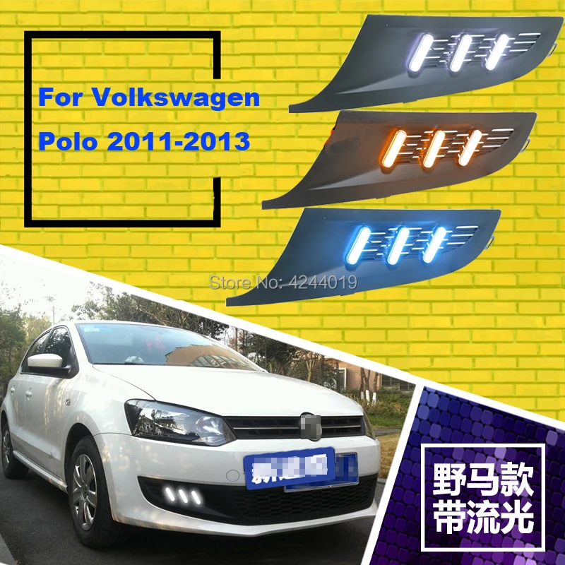 Подходит для 2011 2013 Volkswagen Polo Дневной светильник противотуманный s Противотуманные