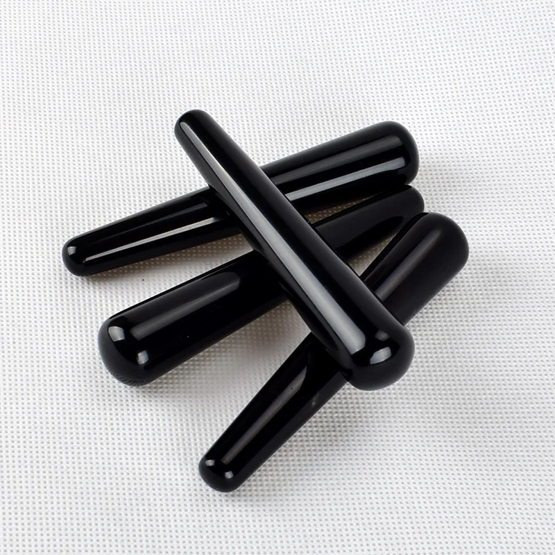 

Natural black obsidian Stone Massager Relax Stone Body Wand Reiki Crystal Natural Remedy Stone and Crystal Wand