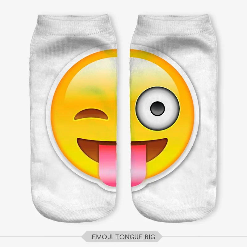 

New emoji 3D digital printing short socks