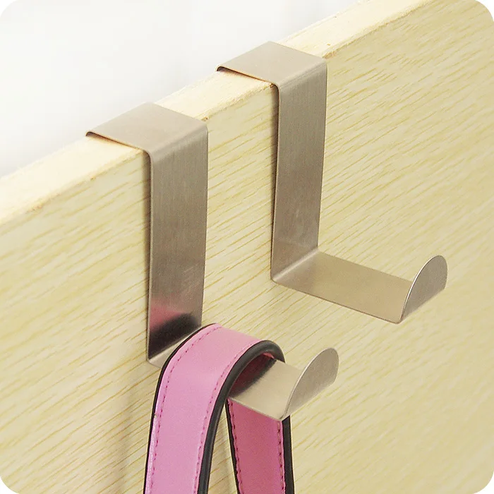 

1set Stainless steel Z shape Cabinet Clothes Hanger Draw Towel Holder Over Door Hook home Organizer kitchen Accessories rack