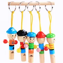 Детские игрушки мальчик пират свисток 30 шт./лот деревянный свистящий развивающие игрушки Детский свисток Детские деревянные игрушки подарок музыкальный инструмент