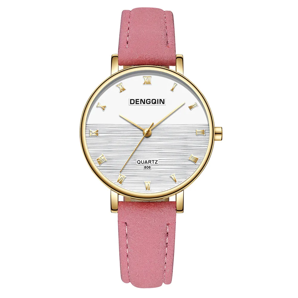

Fashion Women Watch Top Brand DENGQIN Watches Leather Casual Wrist Watch Leather Band women watches Thin Clock Women Fashion A50