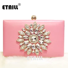 Etaill С кристалалми и стразами известный дизайнер Элитный бренд Клатчи Для женщин сумка Soiree Pochette со стразами вечерняя Вечерние сумки