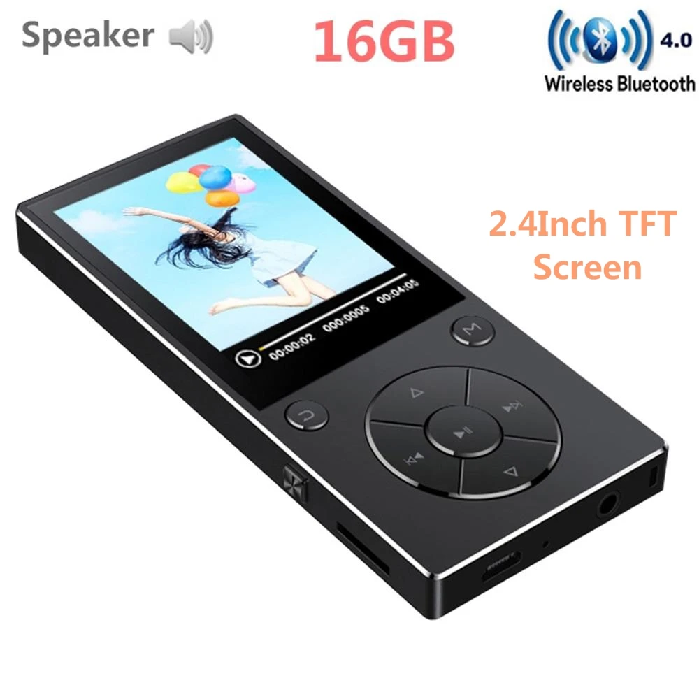 

Hot Sale HIFI Bluetooth MP4 Player 16GB with 2.4 HD Screen Built-in Speaker MP4 Music Video Player, Support SD Card Up To 128GB