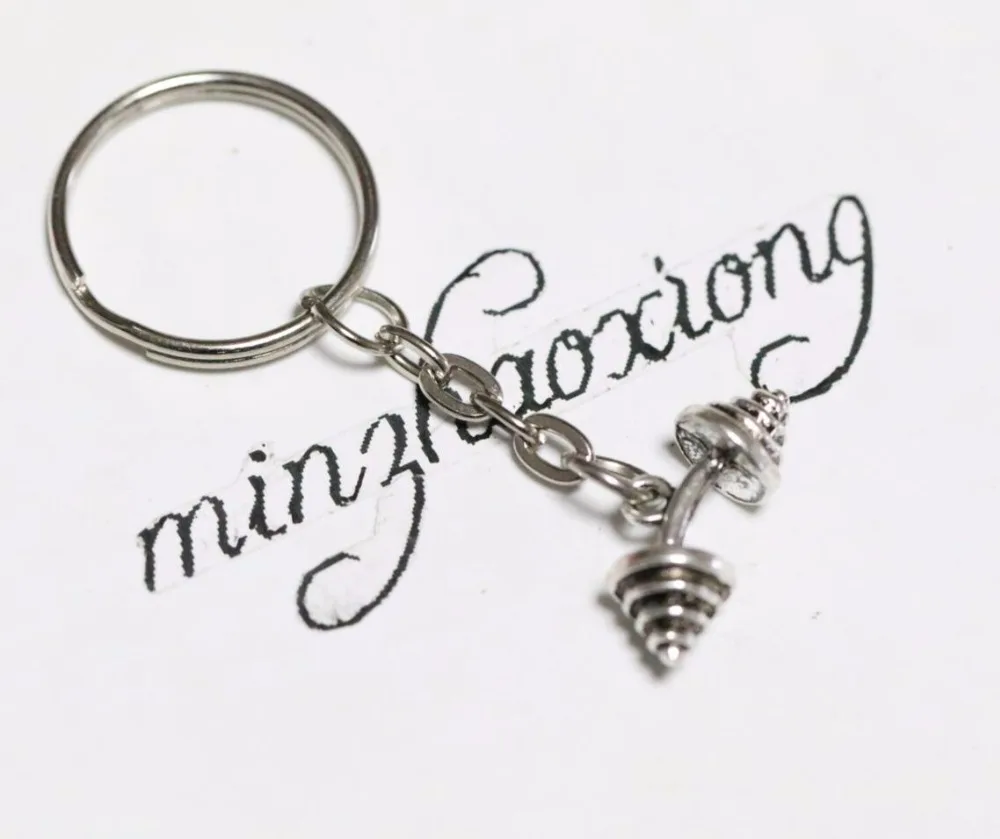 

BARBELL WEIGHT Charm Keychain * Fitness Crossfit Bodybuilding Gym