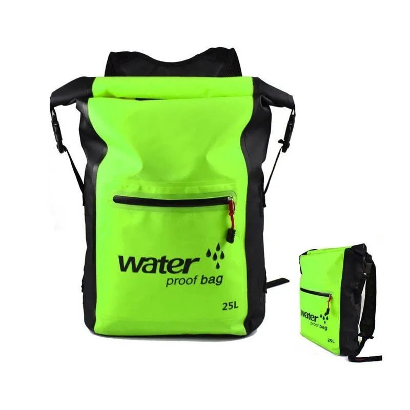 25л Открытый водонепроницаемый плавательный рюкзак сумки сухая сумка рулонные верхние мешки сумка для хранения для рафтинга Каякинг плавание треккинг Дайвинг - Цвет: Green
