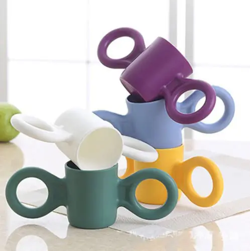 

1Pcs Children Ears Shape Melamine Handle Mugs Baby Drop Resistance Kid Drinking Cups Mug