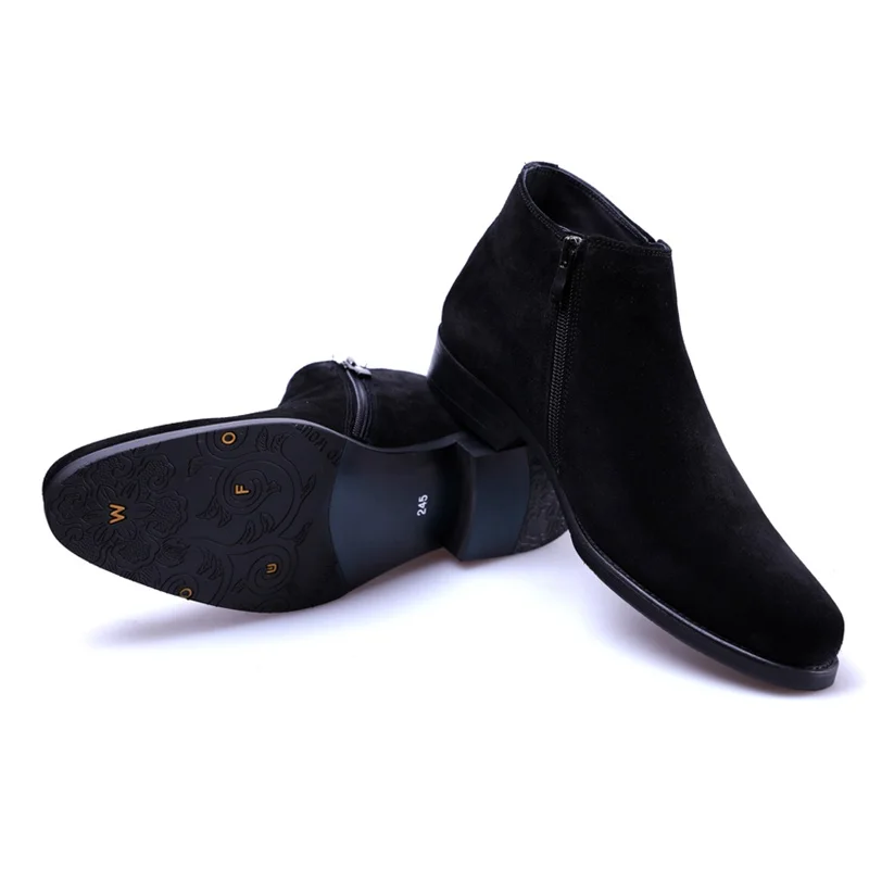 Männer Wildleder Cowboy Reiten Runde Heiße Komfortable Stiefeletten Leder Echtem Martin Schwarzes Verkäufe Kappe Schuhe Handgemachte Kuh Mann 2018 Js157 4fnqOS7wn