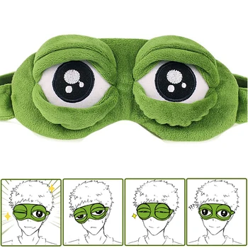 

Sad Frog Green for Gift Sad Frog 3D Eye Mask Soft Sleeping Funny Cosplay Toys Sleeping Beauty Goggles Cartoon Plush Sleeping Mas