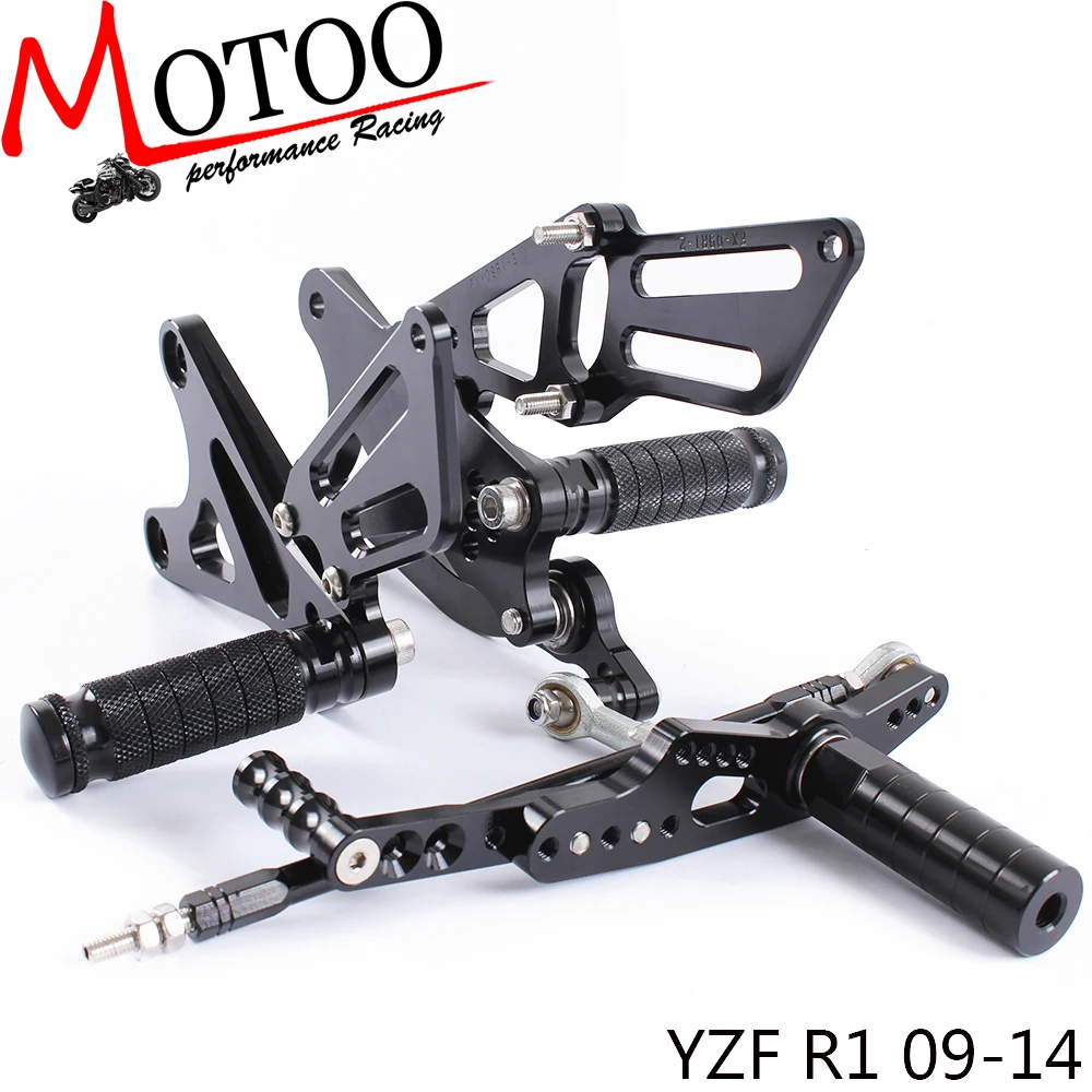 

Full CNC aluminum Motorcycle footrest footpeg foot peg pedal Rearset Rear Set For YAMAHA YZF-R1 2009-2014
