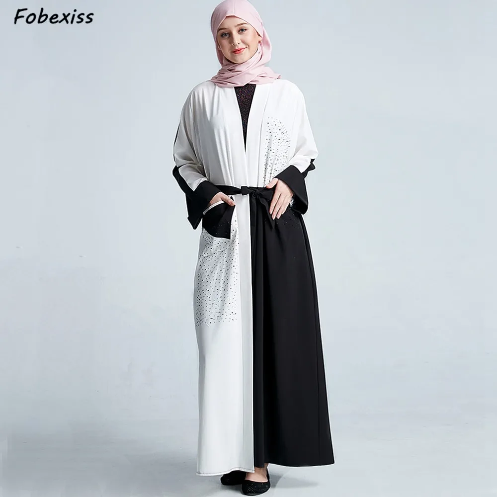 Для женщин Абаи Дубай 2019 Лето Рамадан мусульманин длинное платье кафтан вышивка Исламская Костюмы турецкий мусульманское платье кардиган