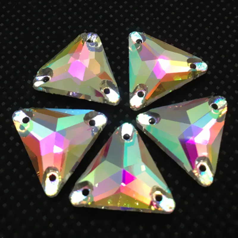

12mm,16mm,22mm Sew on Triangle Rhinestone crystal AB color sewing Crystal for Dress Making