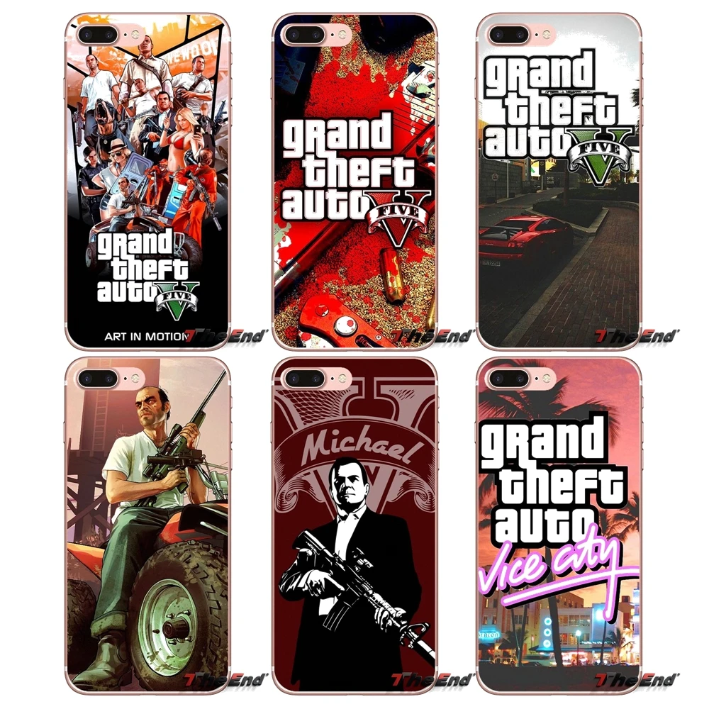 GTA San Andreas Grand Theft Auto 5 V чехол для Sony Xperia Z Z1 Z2 Z3 Z5 compact M2 M4 M5 E3 T3 XA Aqua LG G4 G5 G3 G2 Mini Capa |