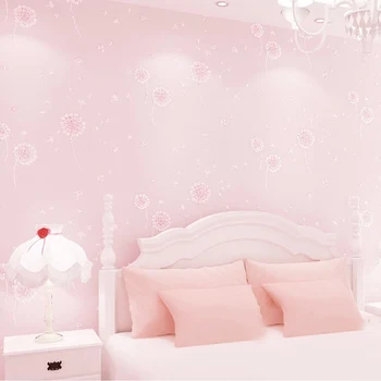 

Pink Dandelion Children Room Wall Decoration Wallpaper For Kids Room Bedroom Non-Woven Printed Wallpaper Roll Papel De Parede 3D