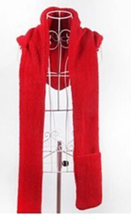 Высококачественная женская зимняя теплая мягкая плюшевая Кепка-капюшон из искусственного меха, шапка, шарфы, шарф, перчатки, хороший подарок для девушек - Цвет: red