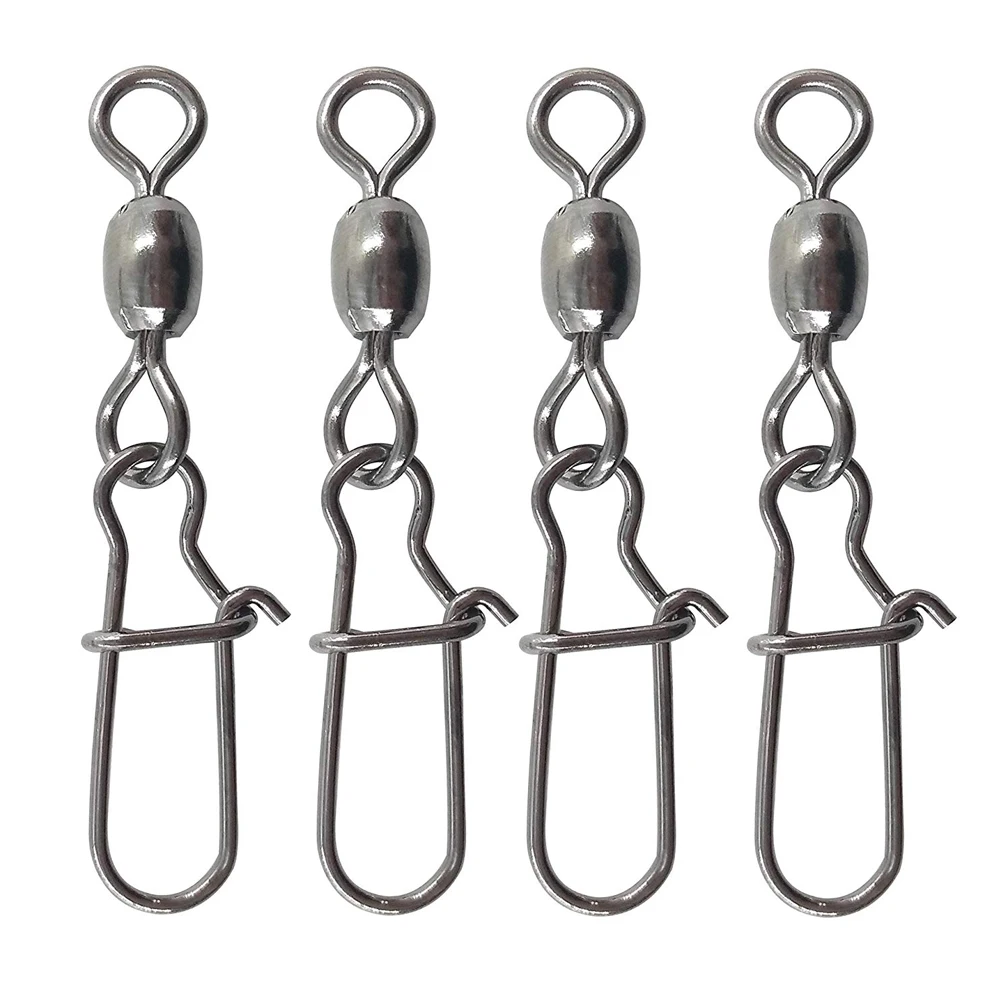 

Shaddock 50Pcs Fishing Swivels Snaps Crane Swivels With Duo-Lock Snap Fishing Tackle Accessories Hook Line Connector