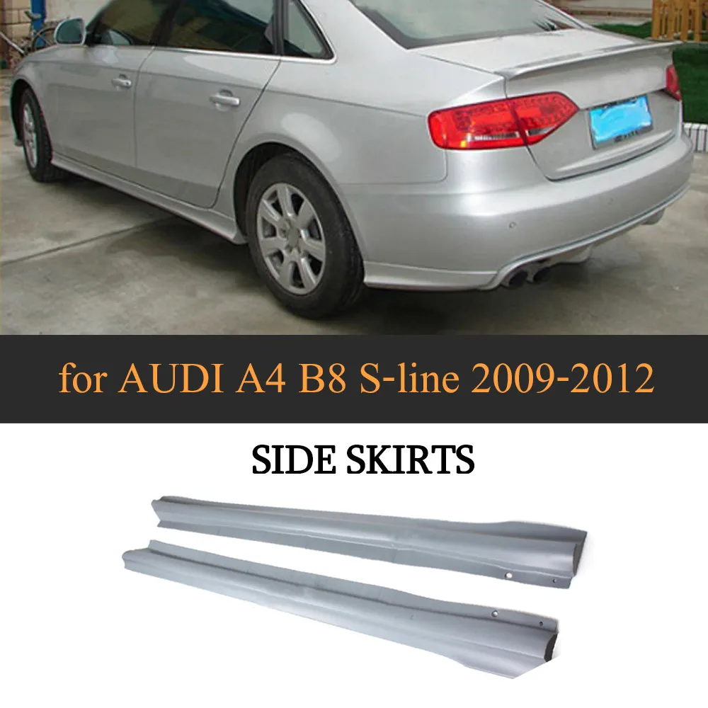 ПУ авто тела фартуки боковые юбки для AUDI A4 B8 S line 2009 2012 2 шт|side skirts|audi a4 side skirtsauto skirts |