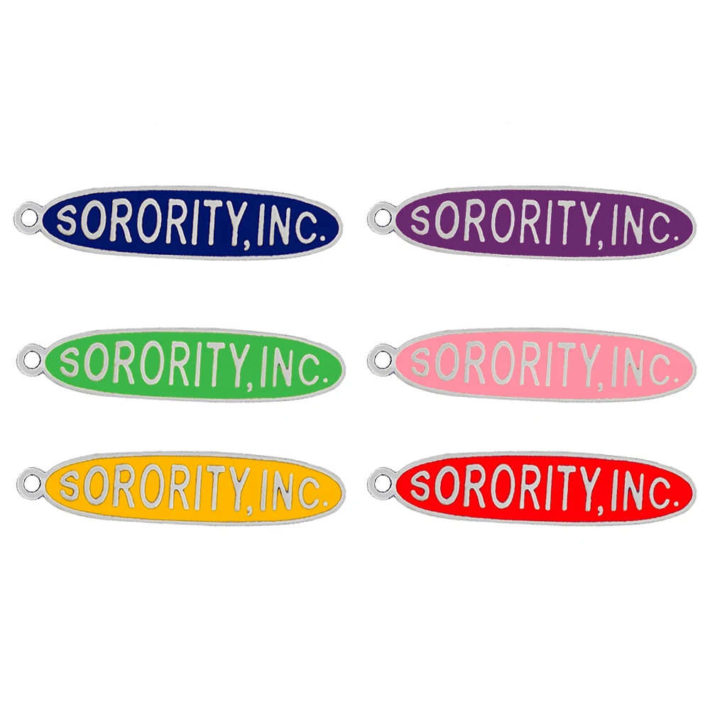 

Colorful Enamel Metal SORORITY INC Nameplate Pendant for greek society Jewelry DIY Accessories customizable