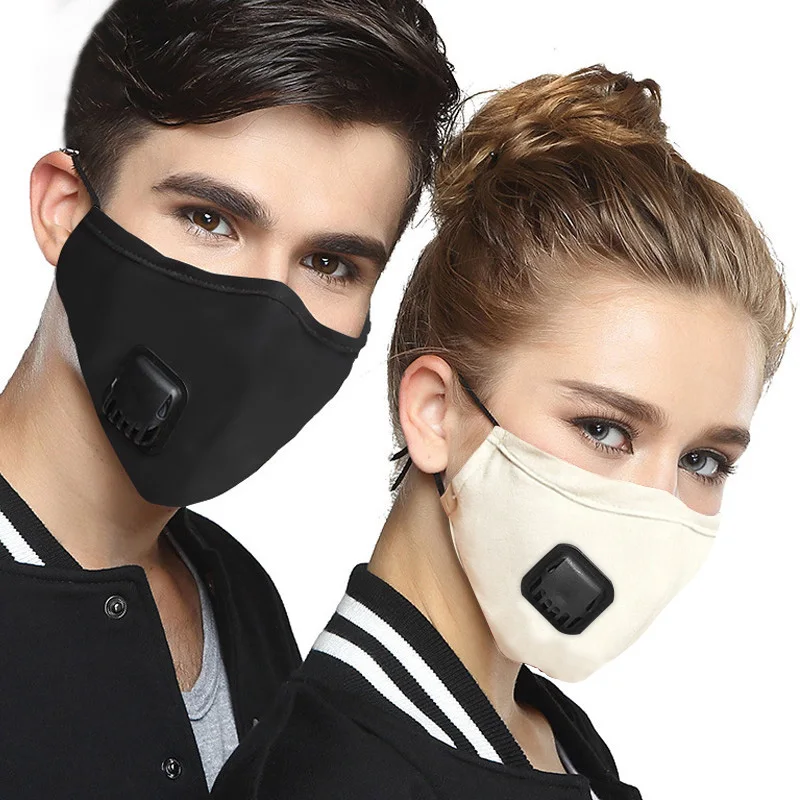 

Anti Pollution Air Filter Cycling Face Mask With Respirator Dust Mask PM2.5 Washable Cotton Facemask For Men Women Outdoor Sport