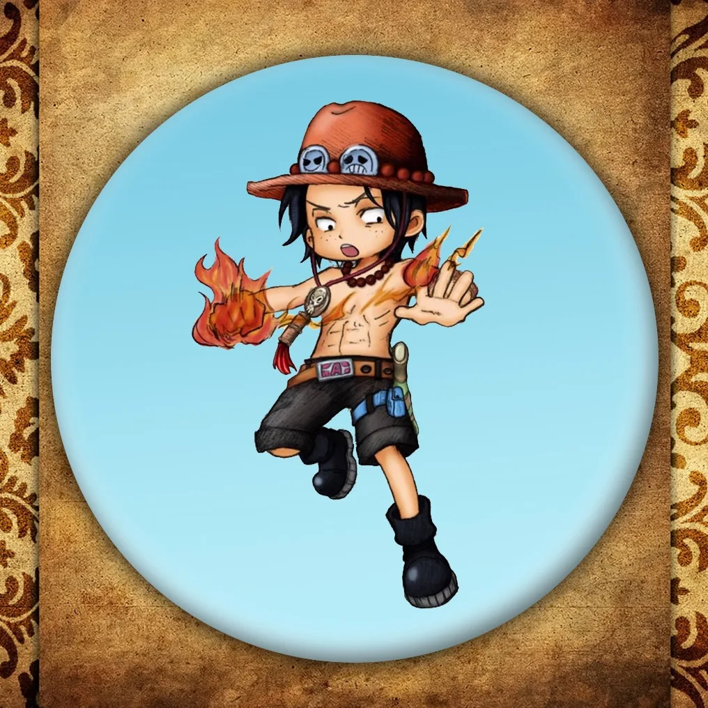 Аниме One Piece бейдж с дисплеем Fashion Japanese мультяшная фигурка Luffy Nami Roronoa Zoro брошь