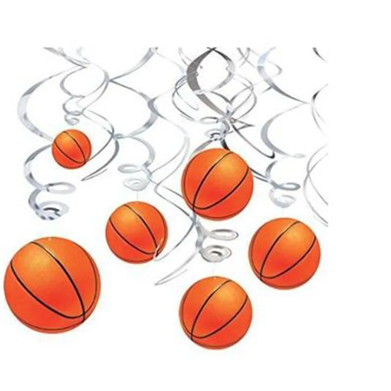 

12pcs party decoration single spiral ornaments Football basketball party PVC spiral ornaments