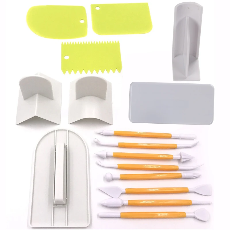 Facemile 16PCS Fondant Smoother Tool Cake Decoration Kit With Sculpting
