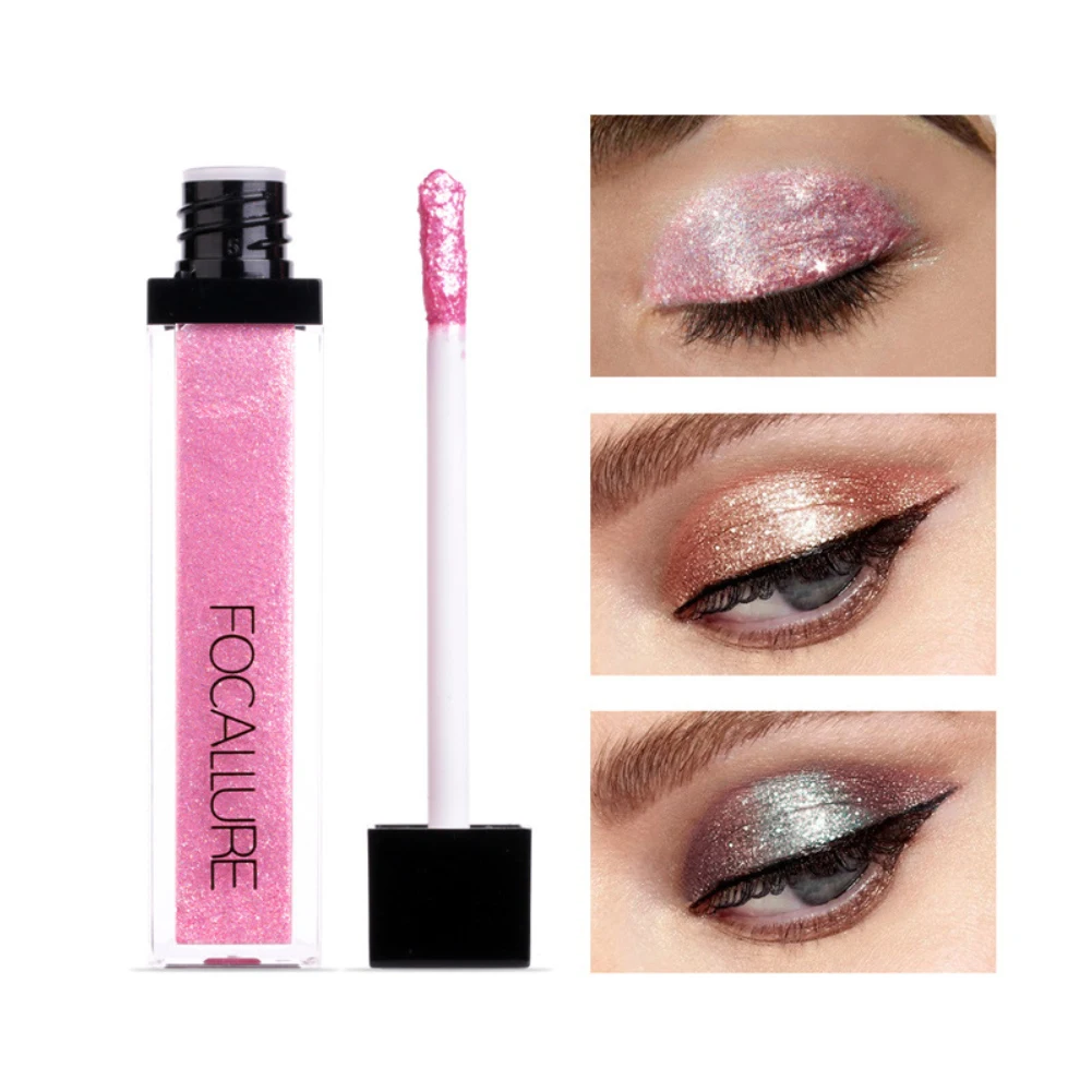 

FOCALLURE 10 Colors Metal Liquid Eye brow shadow Glitter Loose Waterproof Multicolor Shimmer Pigments Eyeshadow For women