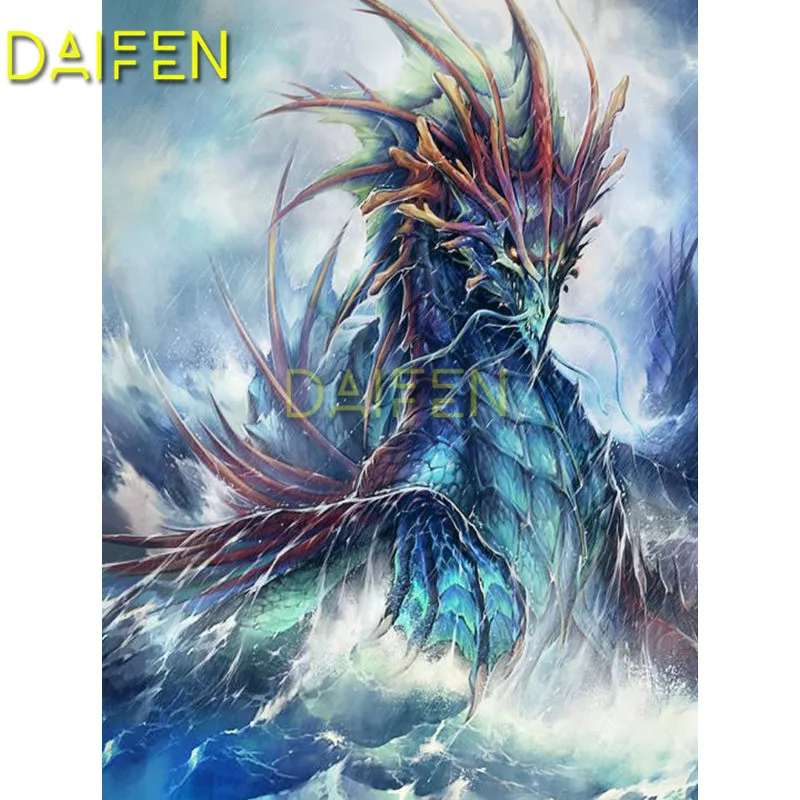 

DIY 3D Diamond painting Cross stitch Full Square Diamond embroidery Dragon sea wave Full Round Diamond mosaic