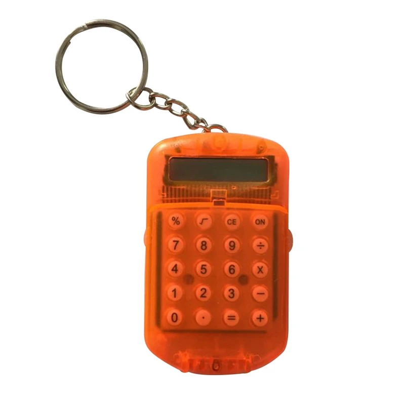 

1 Pcs New Creative Hard Plastic 8 Digits Electronic Mini Calculator Keychain For Student Gift School Office Supply 9 Colors