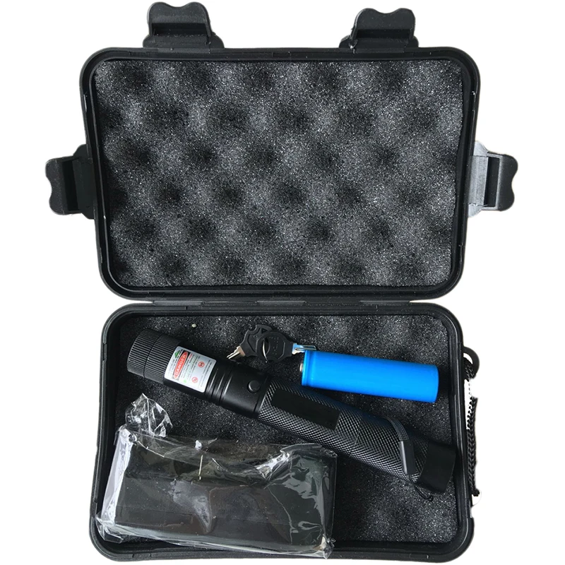 Laser de Alta Laser com Chave Laser + 18650 Potência Lanterna Ponteiro Queima Jogo Caneta Segura Verde Vermelho Bateria Carregador Caixa 532nm 2 High Quality Luzes e Iluminação