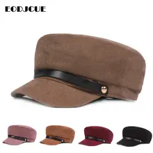 Модная обувь из искусственной кожи женские армейские кепки осень-зима Повседневное гладкая шляпа чёрный берет Для женщин кепка газетчика