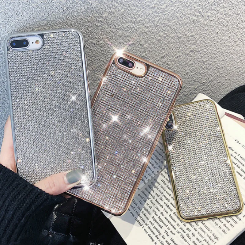 

Bling Crystal Shining Diamond Phone Case For iPhone X XR XS MAX Glitter Fancy Case For iPhone 6 6S 7 8 Plus Rinestone Cover Coqa