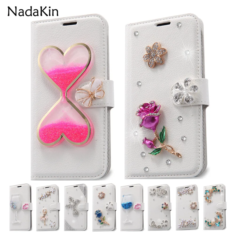 

Rhinestone Leather Flip Case for LG Stylo 3 Power 2 L Fino Angler Leon Spirit Q6 Plus Q8 V30 V34 X Venture Nexus 5 5X