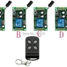DC12V 1ch 10A РФ беспроводной пульт дистанционного управления системы 1 передатчик и приемник 4 с 4 кнопки двери гаража/окна /лампа