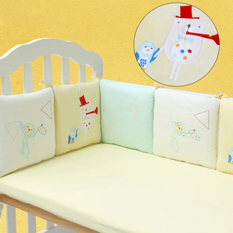 6 шт./лот кроватки бампер Детские накладка на перила кроватки младенческой Кровать защита для кроватки Дышащие Детские Подушка для