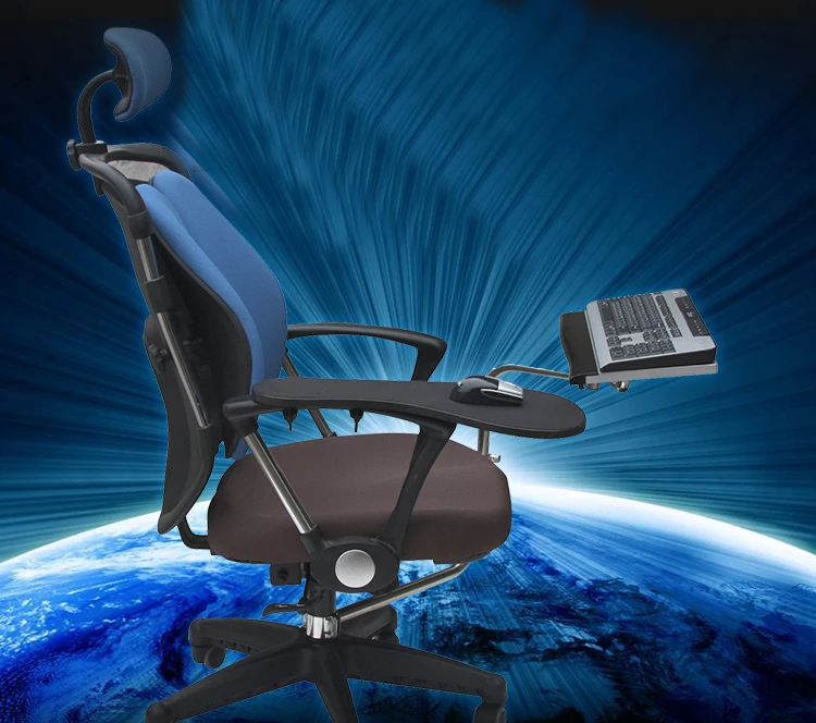  OK010 Full Motion Chair Shaft Clamp Keyboard Support + Chair Arm Clamp Elbow Wrist Support Mouse Pa