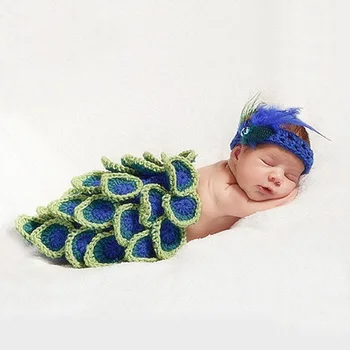 

New born photography props newborn peacock costume baby photo accessories infant picture shooting baby fotografie props blanket