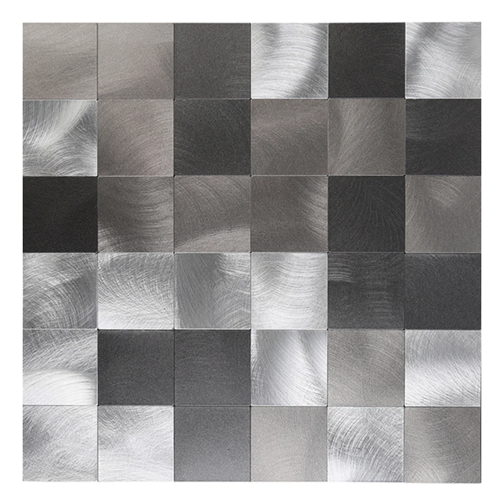 

Waterproof Fireproof Metal Wall Tile 4MM Square Alloy Self Adhesive Mosaic Home Decor Living Room Bedroom Bathroom Kitchen Decor