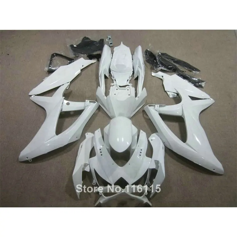 Комплект обтекателей для SUZUKI K8 K9 GSXR 600 700 2008 2009 GSXR600 GSXR750 08 09 10 белая фрикционная 62