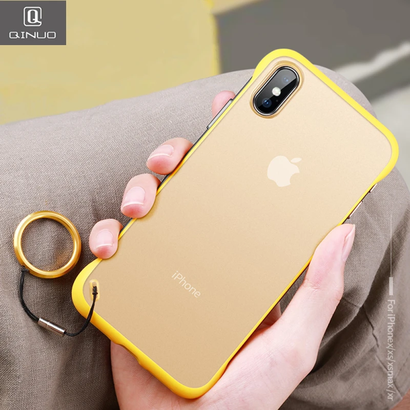 

Anti-Fingerprint Frameless Matte Case For iPhone 7 X XR XS Max Transparent Ring No Frame Design Cover For iPhone X 7 6 6S 8 Plus