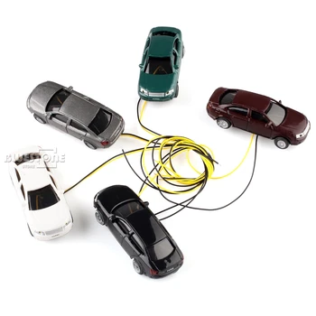 

New 10Pcs/set OO Scale 1:75 Flaring Light Painted Mini Model Cars with Wires