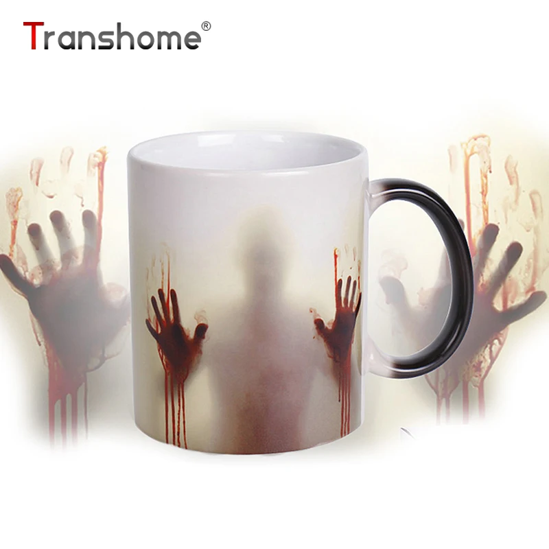 

Transhome Walking Dead Color Changing Coffee Cup Bloody Hands New Design Heat Senstive Magic Coffee Mug Gifts For Friend