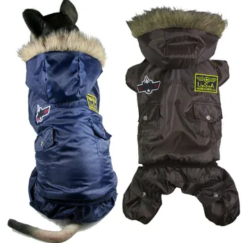 

Army Winter Warm big large Dog Pet Clothes hoodie jumpsuit dog down jacket coat clothing golden retriever pitbull dog clothes