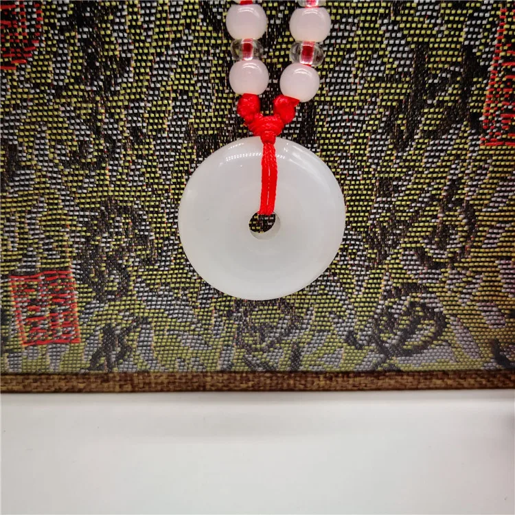 

New Vintage Luck National Round Stone Necklace Copper Coins Designs With Beaded Chain Women Men Long Necklace Fashion Jewelry